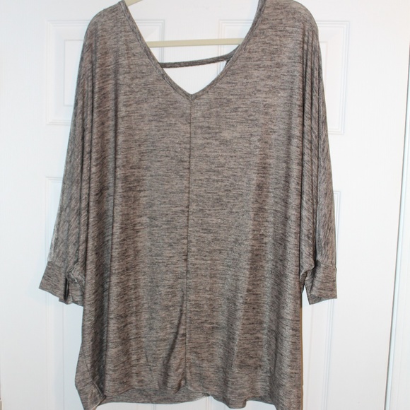 NWOT - 26/28 LB Marled Brown and Black Blouse - Picture 2 of 6